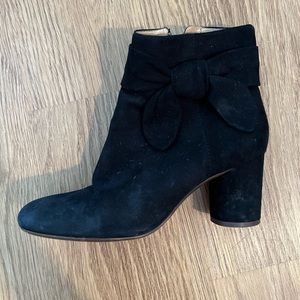 Madewell suede and leather booties with bow detailing